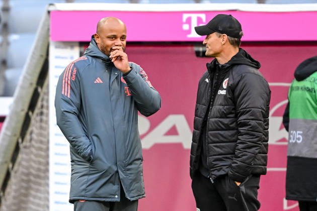 Coach Vincent Kompany Bayern Munich and Coach Alexander Blessin FC St Pauli Looks on during the Bundesliga match between FC Bayern Munich and FC St Pauli, Allianz Arena on November 29, 2025 in Munich, Germany Photo by Harry Langer DeFodi Images Coach Vincent Kompany Bayern Munich and Coach Alexander Blessin FC St Pauli Looks on during the Bundesliga match between FC Bayern Munich and FC St Pauli at Allianz Arena on November 29, 2025 in München, Germany Photo by Harry Langer DeFodi Images DFL regulations prohibit any use of photographs as image sequences and or quasi video Photo by Harry Langer DeFodi Images DFL regulations prohibit any use of photographs as image sequences and or quasi video