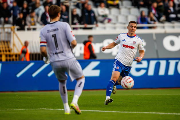 SuperSport HNL, round 15: HNK Hajduk Split v NK Varazdin Michele Sego of HNK Hajduk Split during the SuperSport HNL 2025. 2026. round 15 match between HNK Hajduk Split and NK Varazdin at Poljud Stadium in Split, Croatia on November 29, 2025.  ZvonimirxBarisin PIXSELL