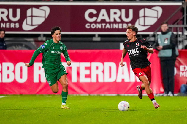 Eredivisie: Excelsior Rotterdam v FC Groningen Rotterdam - Gyan de Regt of SBV Excelsior Rotterdam during the fifteenth competition round of the 2025 2026 Eredivisie season. The match is set between Excelsior Rotterdam and FC Groningen at Stadion Woudestein on 5 December 2025 in Rotterdam, The Netherlands. (VK Sportphoto Danny de Groot) Copyright: xDannyxdexGrootx