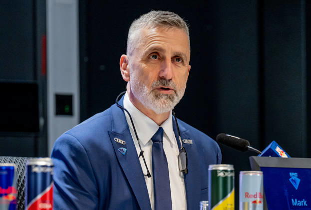 Mark French Head Coach, ERC Ingolstadt at the post-match press conference GER, EHC Red Bull Muenchen vs ERC Ingolstadt, Ice Hockey, DEL, Matchday 25, Season 2025 2026, 05 12 2025 GER, EHC Red Bull Muenchen vs ERC Ingolstadt, Ice Hockey, DEL, Matchday 25, Season 2025 2026, 05 12 2025 Muenchen Copyright: xEibner-Pressefoto HeikexFeinerx EP_HFR