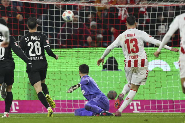 Said El Mala Koeln 13 scores the goal for 1 0 06 12 2025 Soccer 1 FC Koeln vs FC St Pauli, Rheinenergiestadion, Koeln, DFB DFL REGULATIONS PROHIBIT ANY USE OF PHOTOGRAPHS AS IMAGE SEQUENCES AND OR QUASI VIDEO Copyright: xpepphotox xHorstxMauelshagenx pep00321, pep_20251206_hm_228530