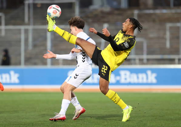 Saturday 06 12 2025, Season 2025 26, Regionalliga West, Matchday 18 at Stadion Rote Erde Dortmund, BVB Borussia Dortmund II SC Paderborn U23, Filippo Calixte Mane BVB II