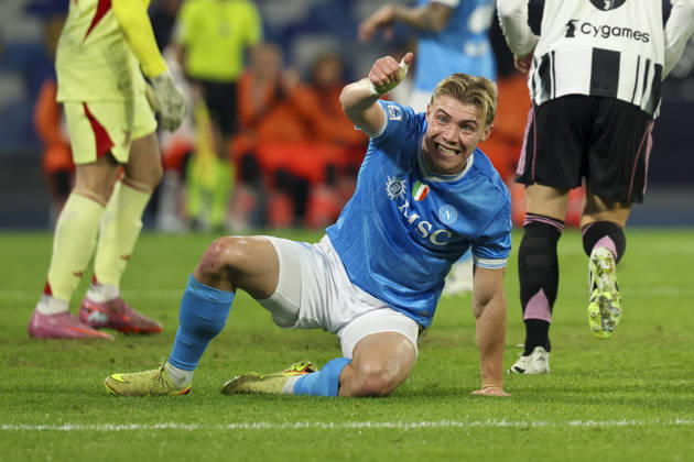 Napoli™s Rasmus Hojlund during the Serie A soccer match between Napoli and Juventus at the Diego Armando Maradona Stadium in Naples, southern italy - Saturday , December 07 , 2025. - Soccer .  Copyright: xAlessandroxGarofalo LaPressex