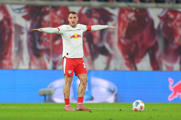 RB Leipzig - Frankfurt Bundesliga Leipzig, 06.12.2025, Red Bull Arena, Fußball, Männer, Saison 2025 2026, 1. Bundesliga, 13. Spieltag, RB Leipzig - Eintracht Frankfurt 6:0 (2:0) , Im Bild: David Raum (22, RB Leipzig) ,