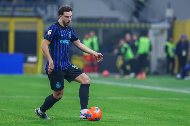 Carlos Augusto of FC Internazionale seen in action during Coppa Italia 2025 26 football match between FC Internazionale and Venezia FC at San Siro Stadium in Milan Italy on 04 December 2025. Milan Stadio Giuseppe Meazza Milan Italy Copyright: xEPhotopressx SP24-1302-065
