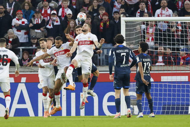 In the penalty area of TSG Hoffenheim , Germany, Football, 1 Bundesliga, Matchday 15, 2025 2026, VfB Stuttgart vs TSG 1899 Hoffenheim, 20 12 2025, MHP Arena, Stuttgart, Germany Stuttgart MHP Arena Baden Württemberg Germany Copyright: xGrantxHubbsx
