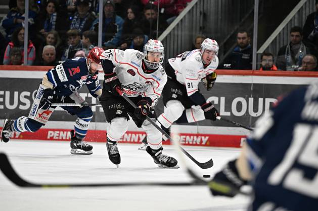 Samuel Dove McFalls Nuernberg Ice Tigers Schwenninger Wild Wings vs Nuernberg Ice Tigers DEL, Main Round, Matchday 30, Season 2025 2026, 21 12 2025 Schwenninger Wild Wings vs Nuernberg Ice Tigers, DEL, Main Round, Matchday 30, Season 2025 2026, 21 12 2025 Schwenningen Copyright: xEibner-Pressefoto SvenxLaeglerx EP_SVL
