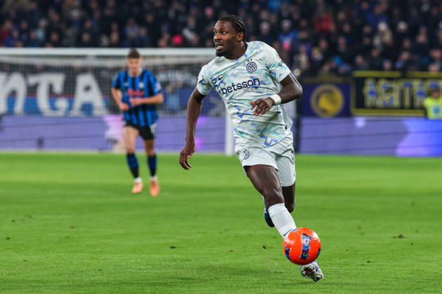 Marcus Thuram of FC Internazionale seen in action during Serie A 2025 26 football match between Atalanta BC and FC Internazionale at New Balance Arena in Bergamo Italy on 28 December 2025. Bergamo Gewiss Stadium Bergamo Italy Copyright: xEPhotopressx SP24-1323-047