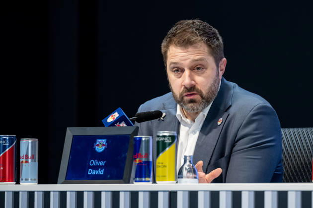 Oliver David Head Coach, EHC Red Bull Muenchen at the post-match press conference GER, EHC Red Bull Muenchen vs Adler Mannheim, Ice Hockey, DEL, Matchday 36, Season 2025 2026, 04 01 2026 GER, EHC Red Bull Muenchen vs Adler Mannheim, Ice Hockey, DEL, Matchday 36, Season 2025 2026, 04 01 2026 Muenchen Copyright: xEibner-Pressefoto HeikexFeinerx EP_HFR