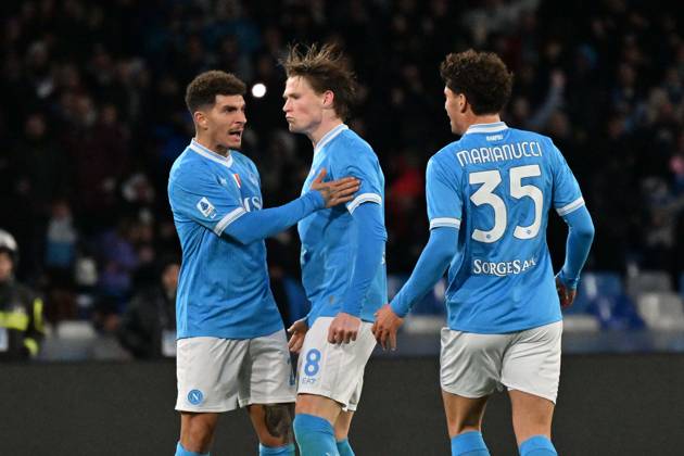 Foto IPP Felice De Martino Napoli 07 01 2026 Calcio Campionato serie A 2025-2026 Napoli - Verona Nella foto: Esultanza dopo il gol di Giovanni Di Lorenzo Italy Photo Press World Copyright Napoli italy Italia ITALY  Copyright: xR4924_italyphotopressx