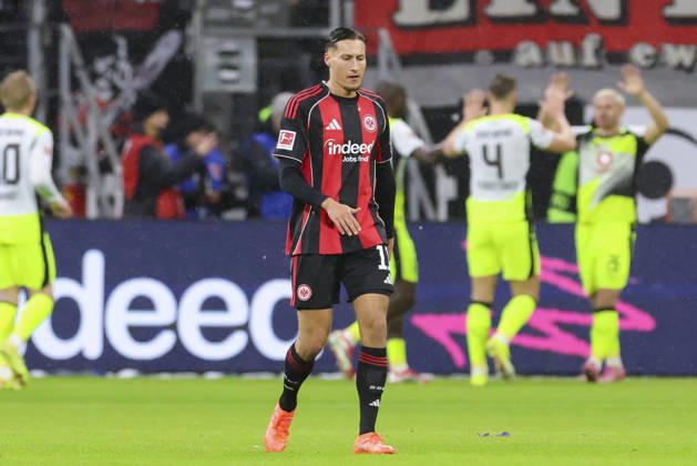 Younes Ebnoutalib Eintracht Frankfurt looks dejected, Bundesliga, Eintracht Frankfurt v Borussia Dortmund, Deutsche Bank Park on 09 January 2026 in Frankfurt am Main, Germany Photo by Marco Steinbrenner DeFodi Images Younes Ebnoutalib Eintracht Frankfurt looks dejected, Bundesliga, Eintracht Frankfurt v Borussia Dortmund, Deutsche Bank Park, January 9, 2026 in Frankfurt am Main, Germany Photo by Marco Steinbrenner DeFodi Images DFL regulations prohibit any use of photographs as image sequences and or quasi video