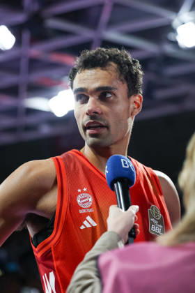Oscar da Silva FC Bayern Basketball, 01 in post-match interview, GER, FC Bayern Basketball vs Telekom Baskets Bonn, Basketball, easycredit Basketball Bundesliga, Matchday 15, Season 2025 2026, 11 01 2026, GER, FC Bayern Basketball vs Telekom Baskets Bonn, Basketball, easycredit Basketball Bundesliga, Matchday 15, Season 2025 2026, 11 01 2026 Muenchen Copyright: xEibner-Pressefoto JennixMaulx EP_JML