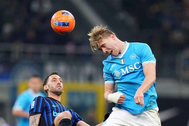 Napoli™s Rasmus Hojlund during the Serie A soccer match between Inter and Napoli at the San Siro Stadium in Milan , north Italy - Sunday , January 11 , 2026. - Soccer .  Copyright: xSpada LaPressex