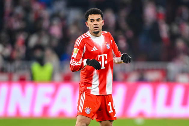Luis Diaz FC Bayern München Looks on during the Bundesliga match between FC Bayern München and VfL Wolfsburg, Allianz Arena am 11 January 2026 in München, Germany Photo by Harry Langer DeFodi Images Luis Diaz FC Bayern München Looks on during the Bundesliga match between FC Bayern München and VfL Wolfsburg at Allianz Arena on January 11, 2026 in München, Germany Photo by Harry Langer DeFodi Images DFL regulations prohibit any use of photographs as image sequences and or quasi video Photo by Harry Langer DeFodi Images DFL regulations prohibit any use of photographs as image sequences and or quasi video