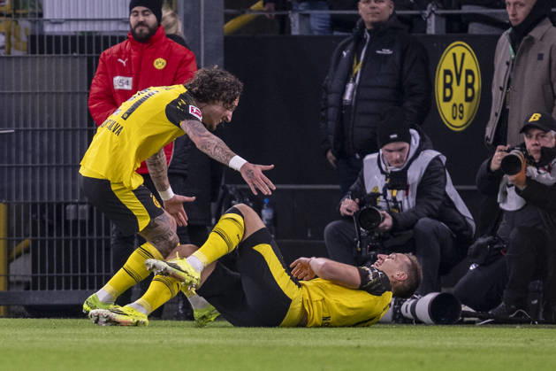 13 01 2026 Football Borussia Dortmund SV Werder Bremen, Matchday 17 at Signal Iduna Park Nico Schlotterbeck Borussia Dortmund celebrates after his goal for 1 0 IMPORTANT NOTE According to the regulations of the DFL and the DFB, it is prohibited to use or have used photographs taken in the stadium and or of the match in the form of sequential images and or video-like photo series Copyright: xDavidxInderliedx