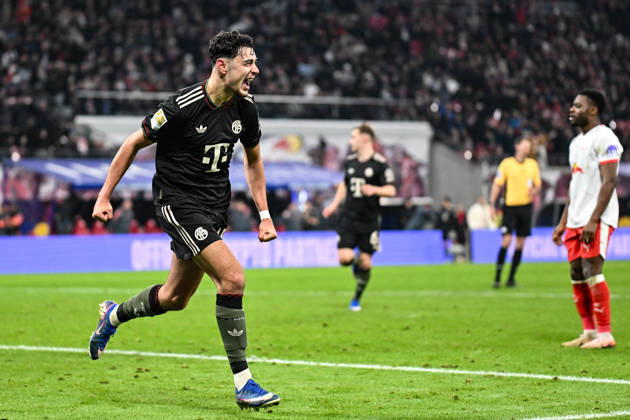 Soccer I Men I Season 2025 2026 I Bundesliga I Matchday 18 I RB Leipzig FC Bayern Munich I 17 01 2026 Goal celebration Aleksandar Pavlovic 45, FC Bayern Munich l Leipzig Red Bull Arena Saxony Germany Copyright: xLobeca InesxHähnelx