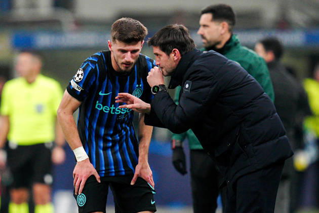 Inter Milan™s Petar Sucic celebrates after scoring goal for his team during the Uefa Champions League soccer match between Inter and Arsenal at the San Siro Stadium in Milan , north Italy - Tuesday , January 20, 2026. - Soccer . Copyright: xMarcoxAlpozzi LaPressex