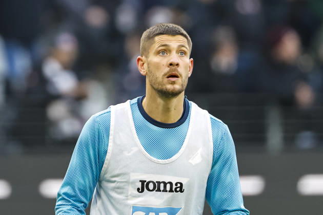 Andrej Kramaric TSG Hoffenheim, 27 warming up before the start of the match , Germany, Soccer, 1 Bundesliga, Matchday 19, 2025 2026, Eintracht Frankfurt vs TSG 1899 Hoffenheim, 24 01 2026, Frankfurt am Main Deutsche Bank Park Germany Copyright: xGrantxHubbsx