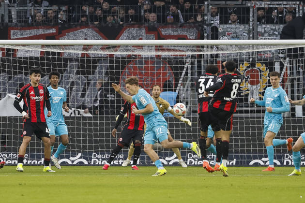 In the penalty area of TSG Hoffenheim , Germany, Soccer, 1 Bundesliga, Matchday 19, 2025 2026, Eintracht Frankfurt vs TSG 1899 Hoffenheim, 24 01 2026, Frankfurt am Main Deutsche Bank Park Germany Copyright: xGrantxHubbsx