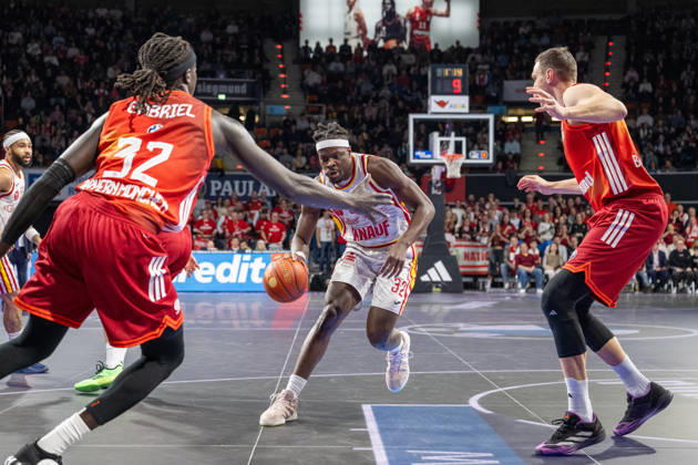 Charles Thompson 32 Fitness First Wuerzburg Baskets , FC Bayern Basketball vs Fitness First Wuerzburg Baskets, BBL, Main Round, 25 01 2026 Munich Bavaria Germany Copyright: xkolbert-press UlrichxGamelx