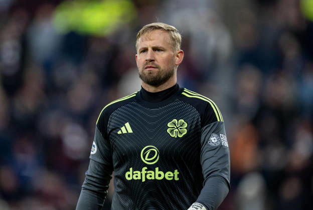 25th January 2026; Tynecastle Park, Edinburgh, Scotland: Scottish Premiership Football, Hearts versus Celtic; Kasper Schmeichel of Celtic  VagelisxGeorgariou Content restricted for UK based newspaper