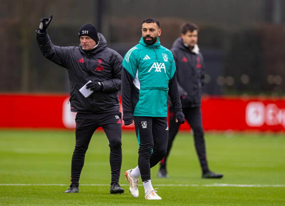 Football - UEFA Champions League - Liverpool FC v QarabaÄü FK - MD-1 LIVERPOOL, ENGLAND - Tuesday, January 27, 2026: Liverpool s Mohamed Salah during a training session at the AXA Training Centre ahead of the UEFA Champions League match between Liverpool FC and QarabaÄü FK. (Photo by David Rawcliffe Propaganda) LIVERPOOL AXA Training Centre MERSEYSIDE ENGLAND Copyright: xDavidxRawcliffex P2026-01-27-Liverpool_ Qarabag_MD-1-10