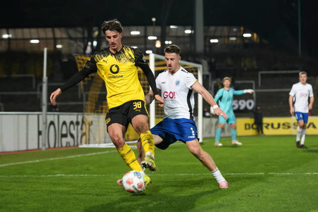 Friday, 30 01 2026 Season 2025 2026 20 Matchday Regionalliga West at Stadion Rote Erde, Dortmund, Germany BV Borussia Dortmund U23 Sportfreunde Lotte Jonas Feddersen BVB