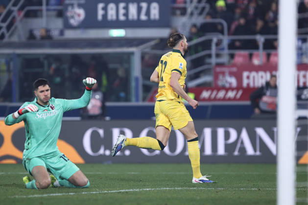 Adrien Rabiot of AC Milan scores the goal of 0-3 during the serie A match between Bologna FC and AC Milan at Renato dall™Ara stadium in Bologna (Italy), February 3, 2026. massimilianoxcarnabuci