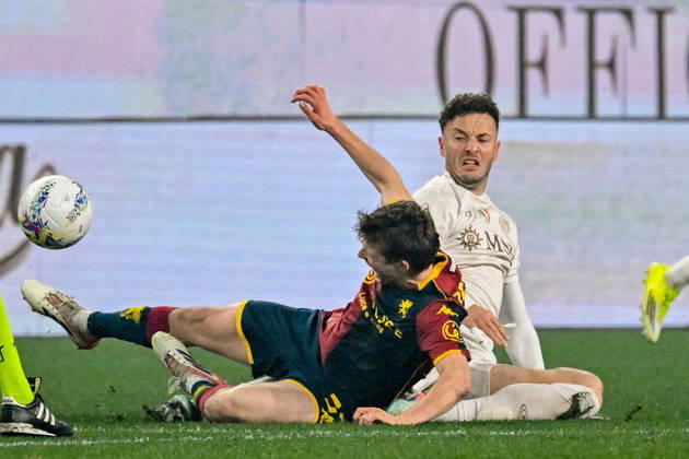 Genoa™s Morten Frendrup fights for the ball during the Serie A soccer match between Genoa and Napoli at the Luigi Ferraris Stadium in Genoa, Italy - Saturday, February 07, 2026. - Soccer . Copyright: xTanoxPecoraro LaPressex