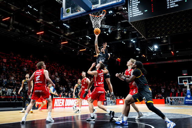 08 02 2026 Basketball Season 2025 2026 2 Bundesliga Pro A 22 Matchday Nuremberg Falcons Basketball Club NBC Bozic Estriche Knights Kirchheim ThHa xthxhax Tylan Pope 9, Kirchheim Knights Christian Feneberg 7, Nuremberg Falcons BC NBC too late