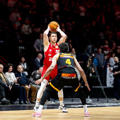 08 02 2026 Basketball Season 2025 2026 2 Bundesliga Pro A 22 Matchday Nuremberg Falcons Basketball Club NBC Bozic Estriche Knights Kirchheim ThHa xthxhax Vincent Friederici 30, Nuremberg Falcons BC NBC Gian Aydinoglu 4, Kirchheim Knights