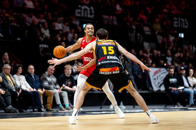08 02 2026 Basketball Season 2025 2026 2 Bundesliga Pro A 22 Matchday Nuremberg Falcons Basketball Club NBC Bozic Estriche Knights Kirchheim ThHa xthxhax Evan Taylor 10, Nuremberg Falcons BC NBC Nil Failenschmid Clavera 15, Kirchheim Knights