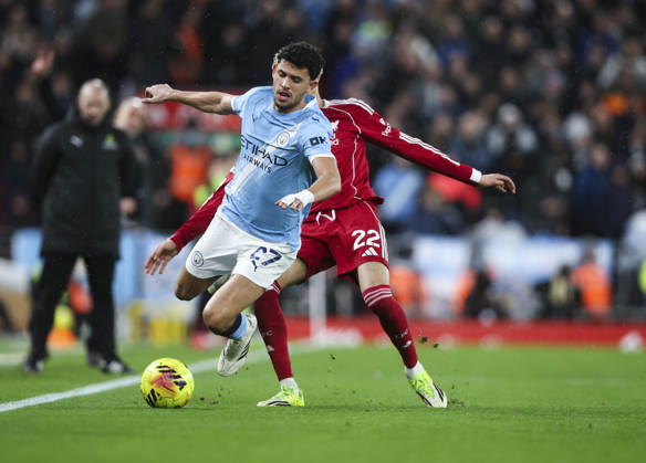 Liverpool v Manchester City, FA Premier League 08.02.26 Liverpool v Manchester City, FA Premier League Bradley Ormesher The Times Hugo Ekitiké of Liverpool and Matheus Nunes of Manchester City Copyright: xBradleyxOrmesherx NINTCHDBPICT001057455382