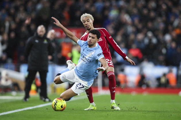 Liverpool v Manchester City, FA Premier League 08.02.26 Liverpool v Manchester City, FA Premier League Bradley Ormesher The Times Hugo Ekitiké of Liverpool and Matheus Nunes of Manchester City Copyright: xBradleyxOrmesherx NINTCHDBPICT001057455423