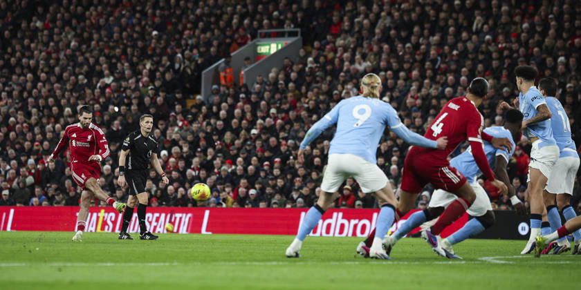 Liverpool v Manchester City, FA Premier League 08.02.26 Liverpool v Manchester City, FA Premier League Bradley Ormesher The Times Dominik Szoboszlai of Liverpool scores and celebrates scoring his teams opening goal 1-0 Copyright: xBradleyxOrmesherx NINTCHDBPICT001057464236