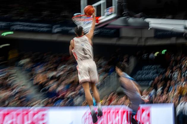 Oscar da Silva 1 FC Bayern Basketball with a dunk easyCredit BBL MLP Academics Heidelberg - FC Bayern Munich Basketball 08 02 2026 Copyright: xMichaelxGelhardtx