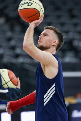 Martin Hermannsson Alba Berlin, 15 , GER, Alba Berlin, Training, Basketball, BBL Pokal, BMW TOP FOUR, Season 2025 2026, 20 02 2026, GER, Alba Berlin, Training, Basketball, BBL Pokal, BMW TOP FOUR, Season 2025 2026, 20 02 2026 Muenchen Copyright: xEibner-Pressefoto JennixMaulx EP_JML
