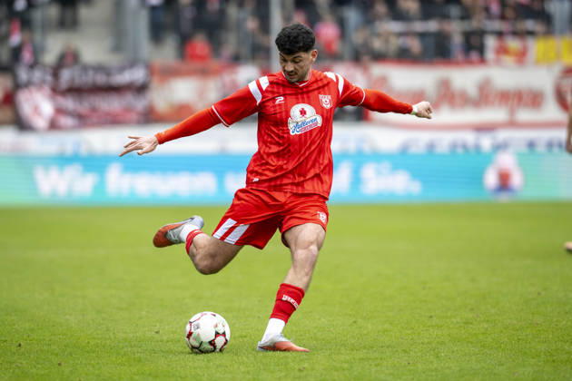 Regionalliga Nordost Season 25 26 Hallescher FC vs Greifswalder FC Halle, Germany February 21, 2026 In the picture Burim Halili Halle Halle Saale Leuna Chemie Stadion Sachsen Anhalt Germany