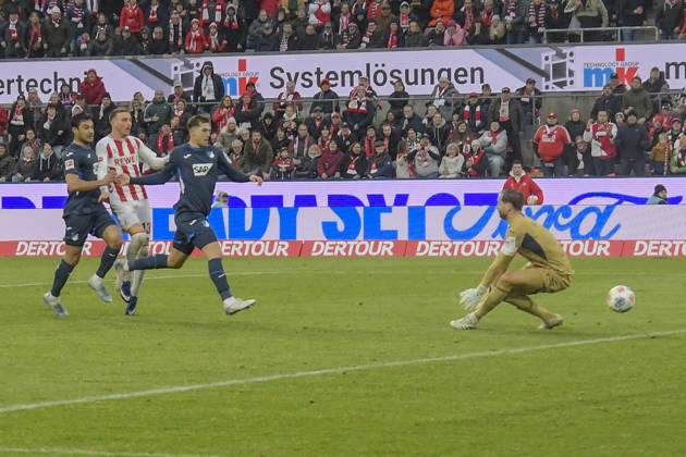 Said El Mala Koeln 13 scores the goal for 2 2 21 02 2026 Soccer 1 FC Koeln vs TSG Hoffenheim, Rheinenergiestadion, Koeln, DFB DFL REGULATIONS PROHIBIT ANY USE OF PHOTOGRAPHS AS IMAGE SEQUENCES AND OR QUASI VIDEO Copyright: xpepphotox xHorstxMauelshagenx pep00321, pep_20260221_hm_287950