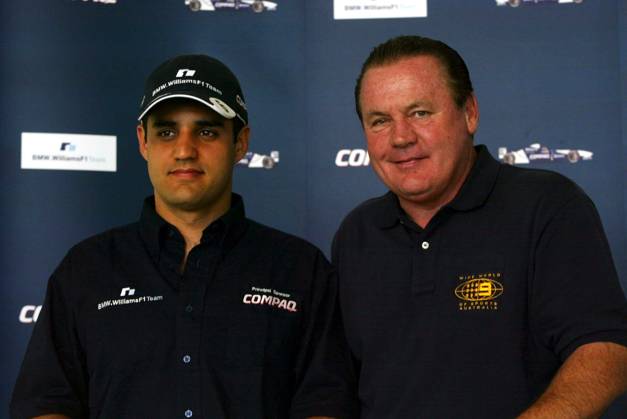 L-R: Juan Pablo Montoya (COL), Alan Jones (AUS) Former Williams World Champion.Compaq Driver Day with Juan Pablo Montoya, Melbourne, Australia, 26 February 2002 Copyright: xSuttonxMotorsportsx