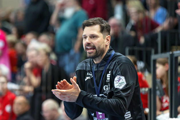 Coach Norman Rentsch Zwickau , SV Union Halle Neustadt vs BSV Sachsen Zwickau, Alsco Handball Bundesliga Women, Season 2025 26, 18 Matchday, 25 02 2026 Halle SWH Arena Sachsen Anhalt Germany