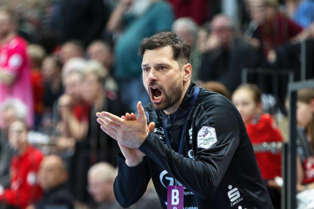Coach Norman Rentsch Zwickau , SV Union Halle Neustadt vs BSV Sachsen Zwickau, Alsco Handball Bundesliga Women, Season 2025 26, 18 Matchday, 25 02 2026 Halle SWH Arena Sachsen Anhalt Germany
