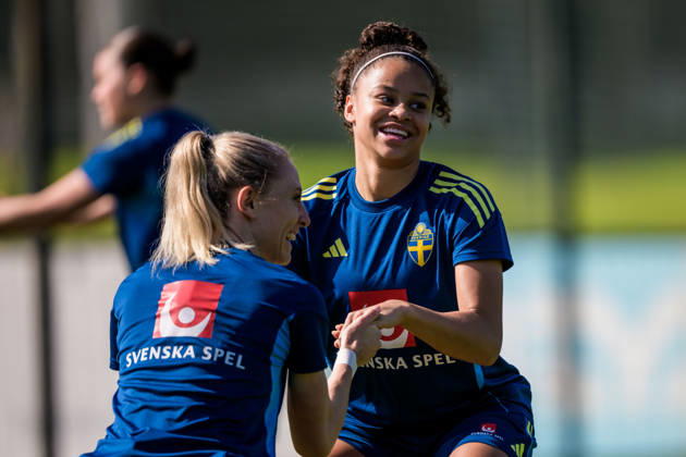 260226 Felicia Schröder of the Swedish women s national football team at a training session on February 26, 2026 in Albuferia Photo Ludvig Thunman BILDBYRAN code LT LT0774 fotboll football soccer fotball träning practice training sverige sweden dam bbeng Copyright: LUDVIGxTHUNMAN BB260226LT001
