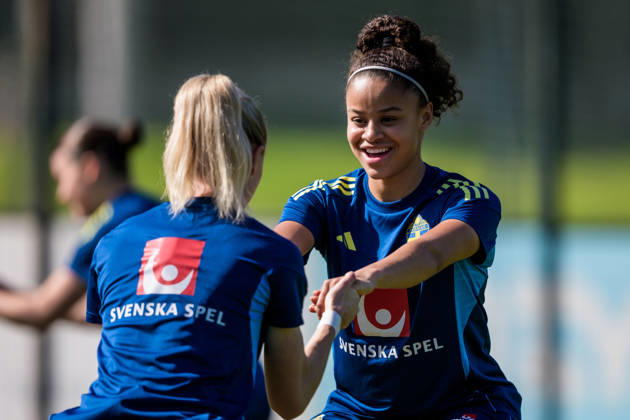 260226 Felicia Schröder of the Swedish women s national football team at a training session on February 26, 2026 in Albuferia Photo Ludvig Thunman BILDBYRAN code LT LT0774 fotboll football soccer fotball träning practice training sverige sweden dam bbeng Copyright: LUDVIGxTHUNMAN BB260226LT004