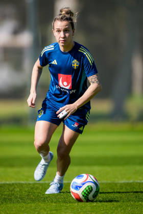 260226 Julia Zigiotti Olme of the Swedish women s national football team at a training session on February 26, 2026 in Albuferia Photo Ludvig Thunman BILDBYRAN code LT LT0774 fotboll football soccer fotball träning practice training sverige sweden dam bbeng Copyright: LUDVIGxTHUNMAN BB260226LT007