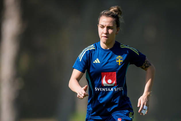 260226 Julia Zigiotti Olme of the Swedish women s national football team at a training session on February 26, 2026 in Albuferia Photo Ludvig Thunman BILDBYRAN code LT LT0774 fotboll football soccer fotball träning practice training sverige sweden dam bbeng Copyright: LUDVIGxTHUNMAN BB260226LT009