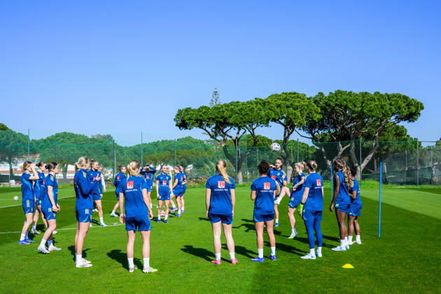 260226 Players of the Swedish women s national football team at a training session on February 26, 2026 in Albuferia Photo Ludvig Thunman BILDBYRAN code LT LT0774 fotboll football soccer fotball träning practice training sverige sweden dam bbeng  Copyright: LUDVIGxTHUNMAN BB260226LT029