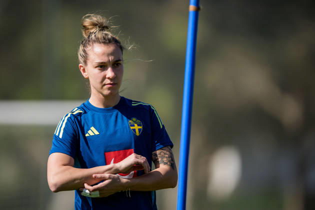 260226 Julia Zigiotti Olme of the Swedish women s national football team at a training session on February 26, 2026 in Albuferia Photo Ludvig Thunman BILDBYRAN code LT LT0774 fotboll football soccer fotball träning practice training sverige sweden dam bbeng Copyright: LUDVIGxTHUNMAN BB260226LT038