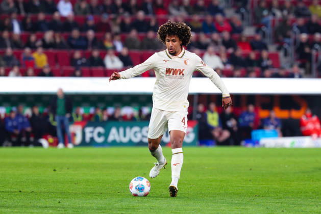 Han Noah Massengo 4, FC Augsburg at the match between FC Augsburg v 1 FC Köln, Football, Men, Bundesliga, 2025 2026, 24 Matchday on 27 02 2026 in Augsburg, WWK ARENA DFL and DFB regulations prohibit any use of photographs as image sequences and or quasi video Bayern Germany