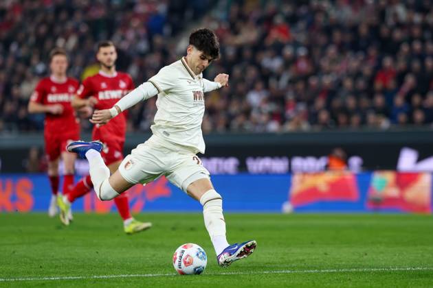 Rodrigo Ribeiro 21 FC Augsburg , FC Augsburg vs 1 FC Koeln, Football, 1 Bundesliga, 24 Matchday, 27 02 2026 DFB regulations prohibit any use of photographs as image sequences and or quasi video Augsburg Bayern Germany Copyright: xkolbert-press ChristianxKolbertx